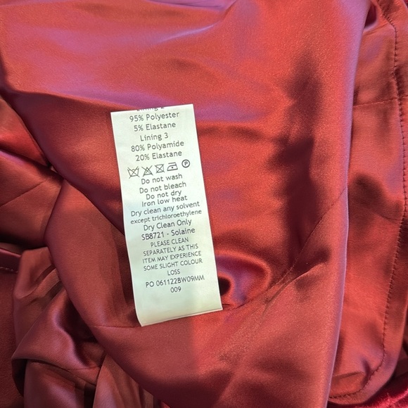 NWOT HOUSE OF CB Solaine Wine Red Velvet Long Sleeves Corset Midi Dress sz L - Picture 10 of 12